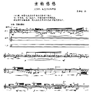 笛子谱 | 京韵悠悠 笛子 琵琶 三弦 白浩钰