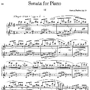 塞缪尔 巴伯 降e小调钢琴奏鸣曲 op.26 v.2 钢琴谱 塞缪尔 巴伯