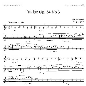 萨克斯谱 | 降A大调圆舞曲 Op.64 No.3 四重奏中音萨克斯分谱 肖邦