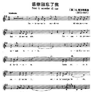 请你别忘了我 意大利 _外国歌谱