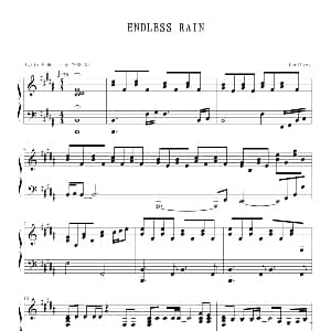 ENDLESS RAIN 钢琴谱 X JAPAN