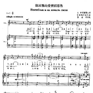 10我因我的爱情而悲伤 俄罗斯 _外国歌谱_词曲:А 普列谢耶夫 斯维里多夫