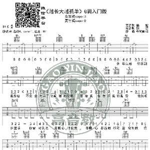 越长大越孤单 吉他谱G调入门版 高音教编配 猴哥吉他教学_歌谱投稿