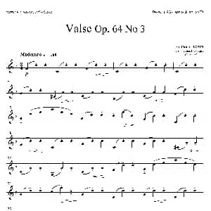 萨克斯谱 | 降A大调圆舞曲 Op.64 No.3 四重奏上低音萨克斯分谱 肖邦