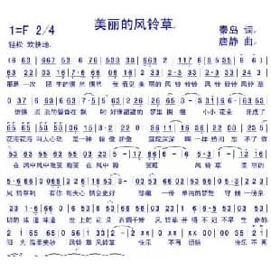 美丽的风铃草_通俗唱法乐谱_词曲:秦岛 唐静