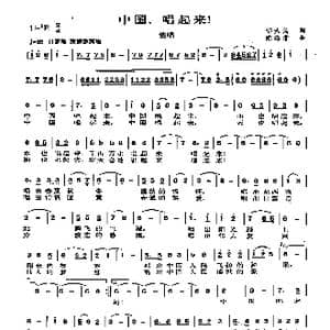 中国,唱起来！_歌曲简谱_词曲:张书君 陈涤非