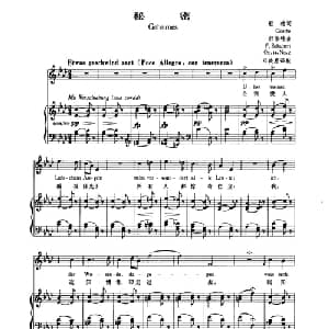 秘密_外国歌谱_词曲:歌德 舒伯特