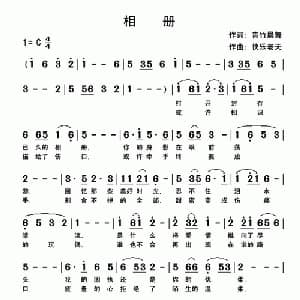 相册_通俗唱法乐谱_词曲:青竹晨舞 快乐老天