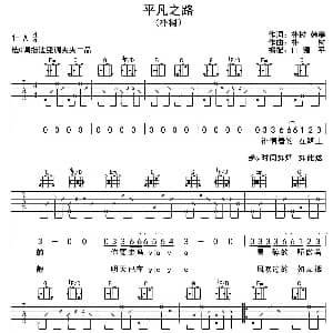 平凡之路 吉他谱 朴树 朴树 韩寒 朴树