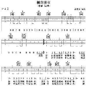 模范情书 吉他谱 老狼 高晓松 高晓松