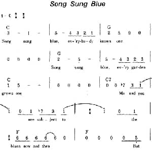 Song Sung Blue 美国 _外国歌谱