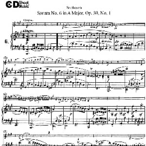 小提琴谱 | Violin Sonata No.6 in A Major Op.30 No.1 小提琴 钢琴伴奏