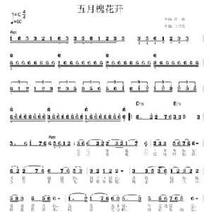 五月槐花开_民歌简谱_词曲:苗淼 王洪兴