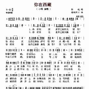 你在西藏_歌曲简谱_词曲:郭岐 海纳百川