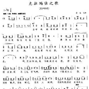 克拉玛依之歌_民歌简谱_词曲:吕远 吕远