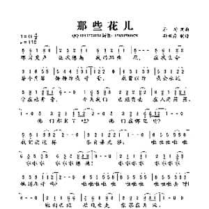 那些花儿_歌曲简谱_词曲:朴树 朴树