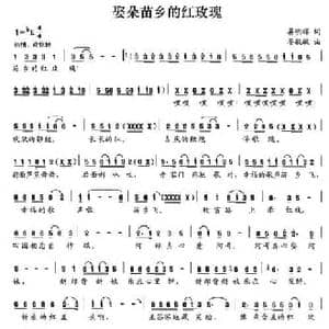 娶朵苗乡的红玫瑰_民歌简谱_词曲:晏明辉 晏敏敏