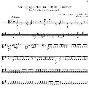 String Quartet nr.18 in E minor E小调弦乐四重奏 中提琴分谱 托马西