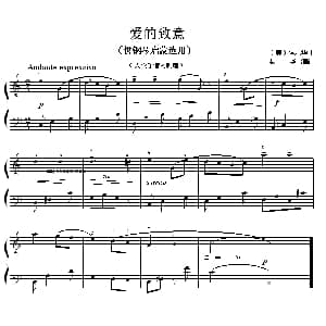 爱的致意 钢琴谱 美 埃尔华曲 杨华