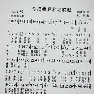 你把我轻轻地吹起_通俗唱法乐谱_词曲:郝桂明 秋枫