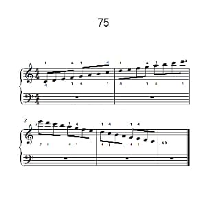 使大指灵活转动的单手练习 75 钢琴谱