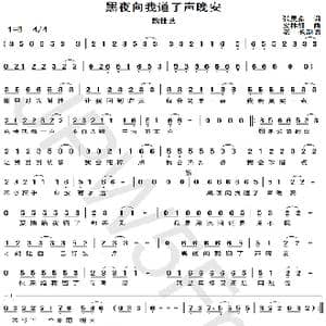 黑夜向我道了一声晚安_歌曲简谱_词曲:张灵茹 安林轩