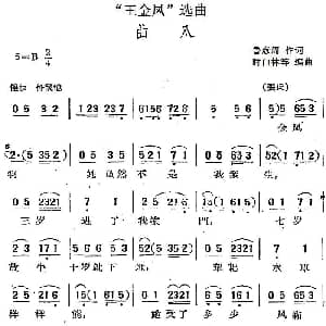 黄梅戏谱 | 王金凤 选曲 曲八 张氏唱段 鲁彦周 时白林等编曲