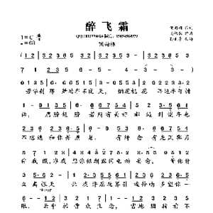 醉飞霜_歌曲简谱_词曲:倪姗姗 高伟然