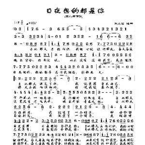 日夜想的都是你_歌曲简谱_词曲:王小荣 王小荣