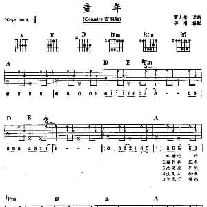 童年 吉他谱 罗大佑 罗大佑 罗大佑