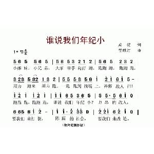 谁说我们年纪小_儿歌乐谱_词曲:应恺 贺绿汀