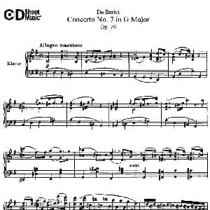 小提琴谱 | G大调第七协奏曲 Concerto No.7 in G Major Op.76 小提琴 钢琴伴奏 ​贝里奥 Beriot