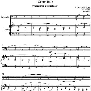 Canon in D D大调卡农 大提琴 钢琴伴奏 帕赫贝尔