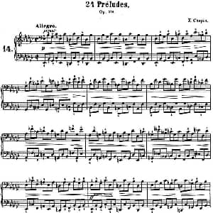 肖邦 24首钢琴前奏曲 Op.28 No.14 降E小调 钢琴谱 肖邦