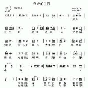 父亲的生日_民歌简谱_词曲:杨武 蔡邦辉