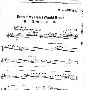 Even If my Heart Would Break 哪怕心伤 吉他谱