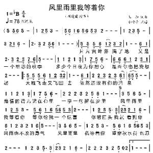 风里雨里我等着你_歌曲简谱_词曲:王洁 王洁