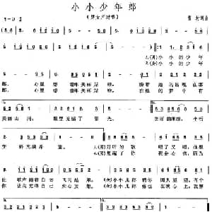 小小少年郎_通俗唱法乐谱_词曲:雪村 雪村