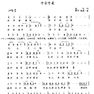 十全十美_儿歌乐谱_词曲:赵乐 繁华 韩凛