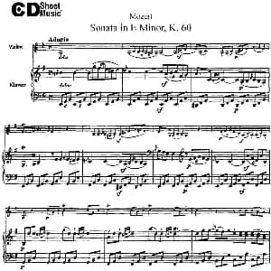 小提琴谱 | Violin Sonata in E Minor K.60 小提琴 钢琴伴奏