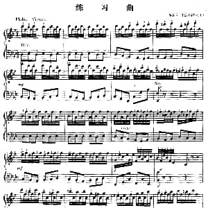 手风琴谱 | 手风琴练习曲 车尔尼作品849之13 车尔尼