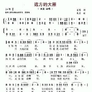远方的大雁_歌谱投稿_词曲:崔富 来宝