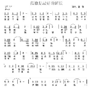 孤独是最好的解脱_通俗唱法乐谱_词曲:曾挚 曾挚