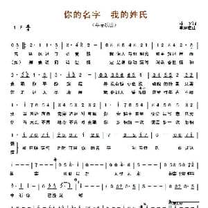 你的名字 我的姓氏 _歌曲简谱_词曲:林夕 李思菘