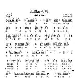 红颜最相思_歌曲简谱_词曲:胡泽亮 高音敏子