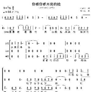 你看你看月亮的脸_歌曲简谱_词曲:安德列 陈小霞
