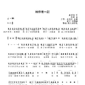和你在一起_通俗唱法乐谱_词曲:姜超楠 周峰