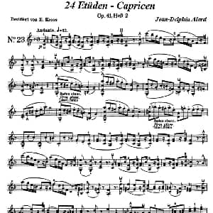 小提琴谱 | 让 德尔菲 阿拉尔 12首小提琴隨想练习曲之23