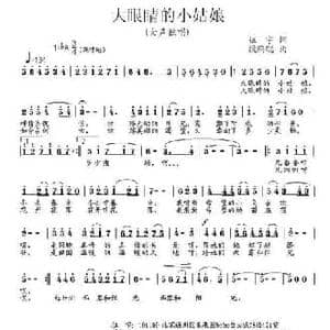 大眼睛的小姑娘_民歌简谱_词曲:征宇 段鹤聪