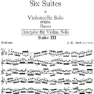 Six Suite Violincello Solo senza Basso Suite III 6首无伴奏大提琴组曲 Ⅲ 巴赫